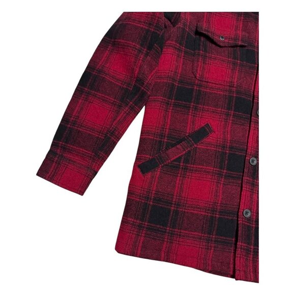 WOLVERINE Plaid Wool Red Quilted Winter Outdoor Work Jacket Shacket Mens Small - Picture 6 of 7